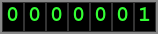 Odometer-style counter reading 0000001